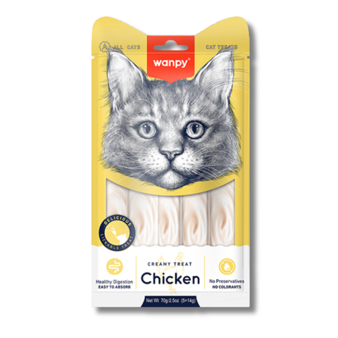 Wanpy Creamy Lickable Treats  ВАНПІ КУРКА рідкі ласощі для котів та щурів 2970717620 фото